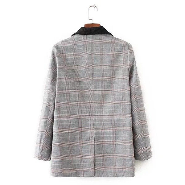 Lapel Button Loose Color Block Blazer