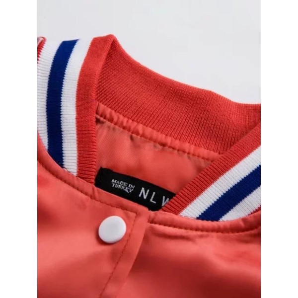 Buttons Up Color Block Pocket Loose Women's Jacket