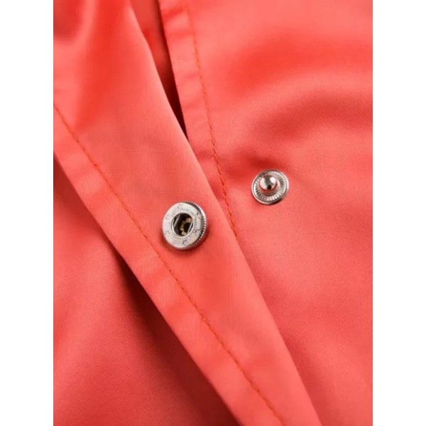 Buttons Up Color Block Pocket Loose Women's Jacket