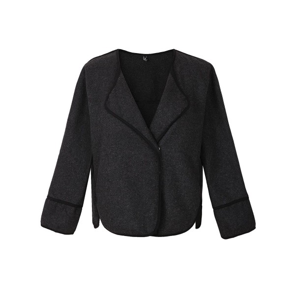 Lapel Plain Asymmetric Patchwork Women's Jacket