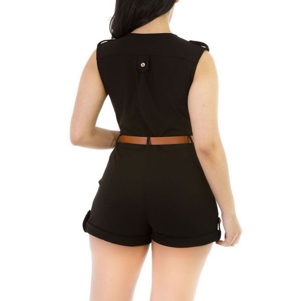 Pocket V-Neck Sleeveless Women's Rompers