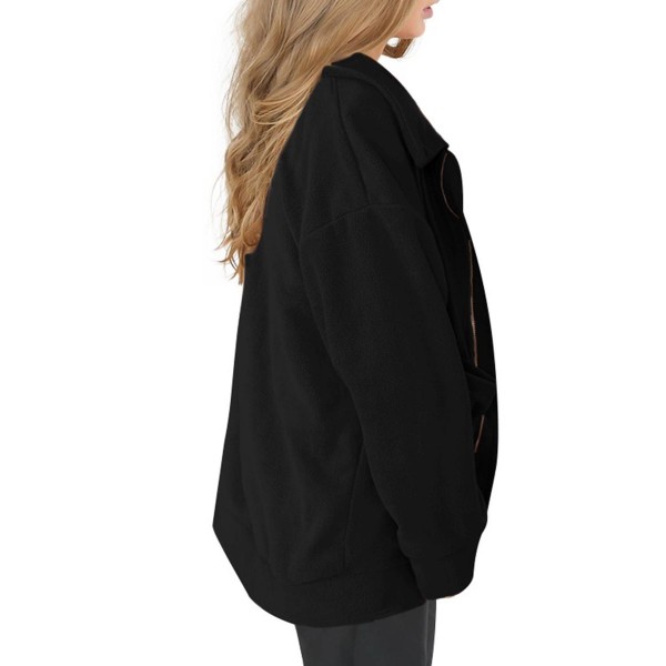 Zipper Loose Long Sleeve Lapel Women's Jacket