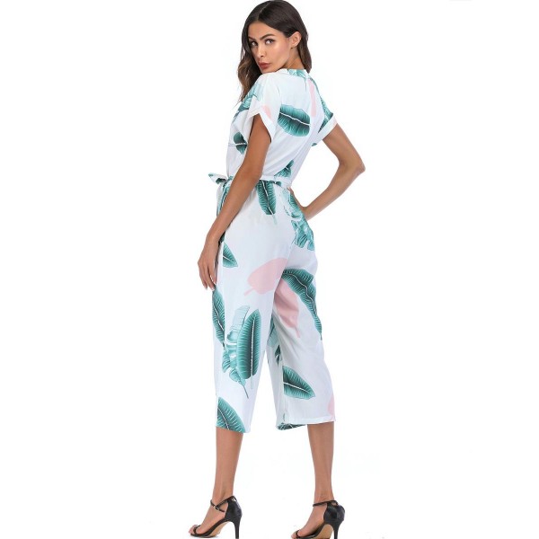 Printing Tie Women's Jumpsuits