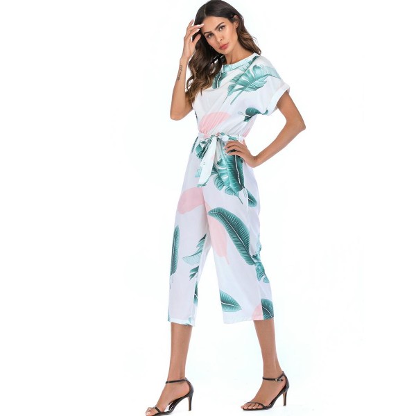 Printing Tie Women's Jumpsuits