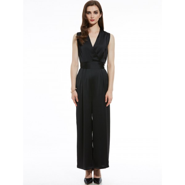 Slim Plain Wide Legs Women's Jumpsuit