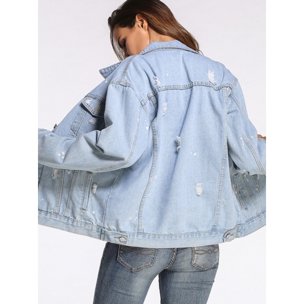 Light Color Denim Worn Women's Jacket