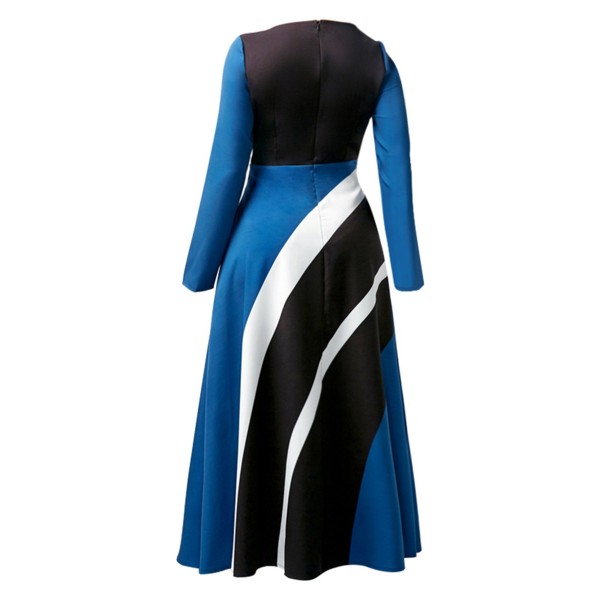 Striped Long Sleeve Women's Maxi Dress