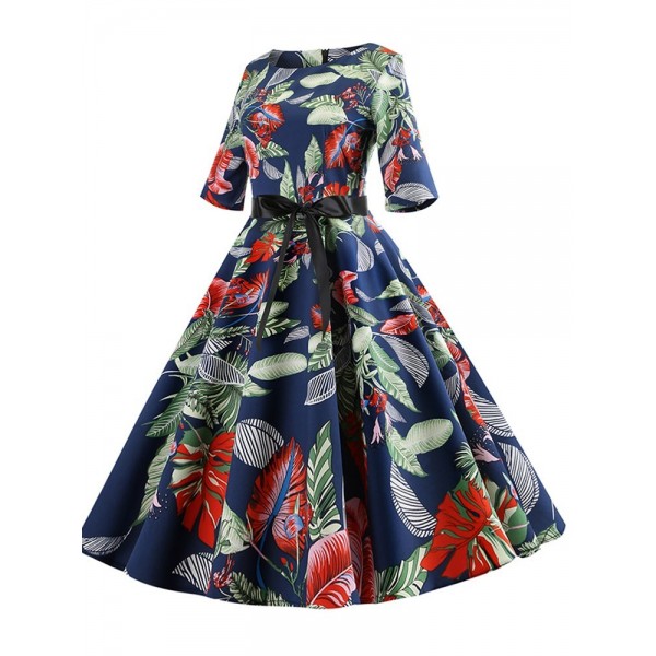 Floral  Hepburn Skater Dress