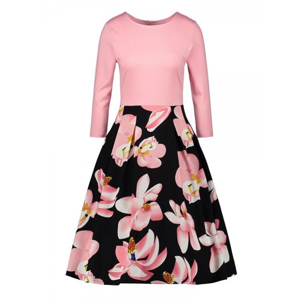 Retro Round Collar A Line Women's Dress