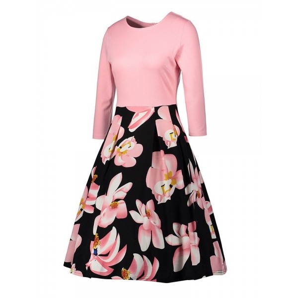 Retro Round Collar A Line Women's Dress