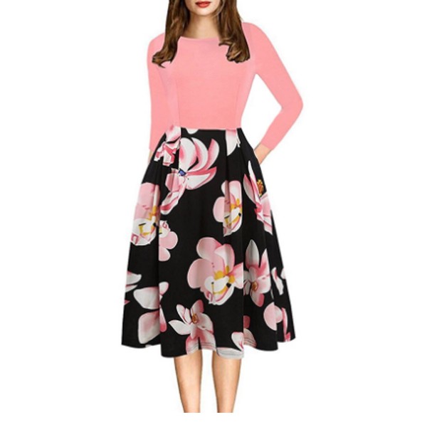 Retro Round Collar A Line Women's Dress