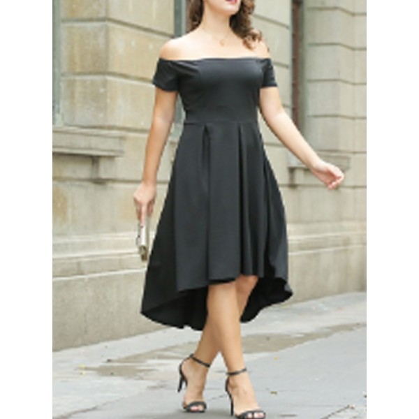 Mid-Calf Circle Hem Skater Dress